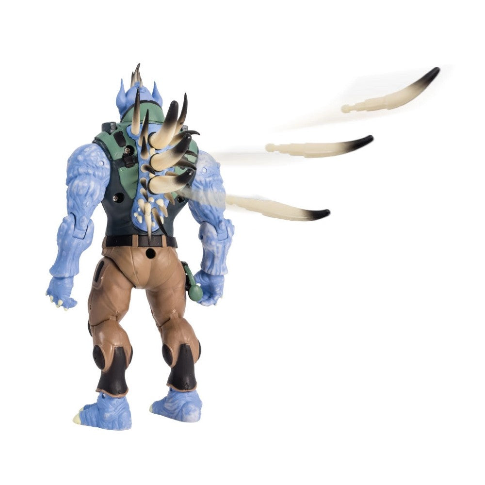 Quillroy 1:12 Scale 5" Human Porcupine Hybrid Action Figure by Altered Nation with quills launching from back in mid-action pose
