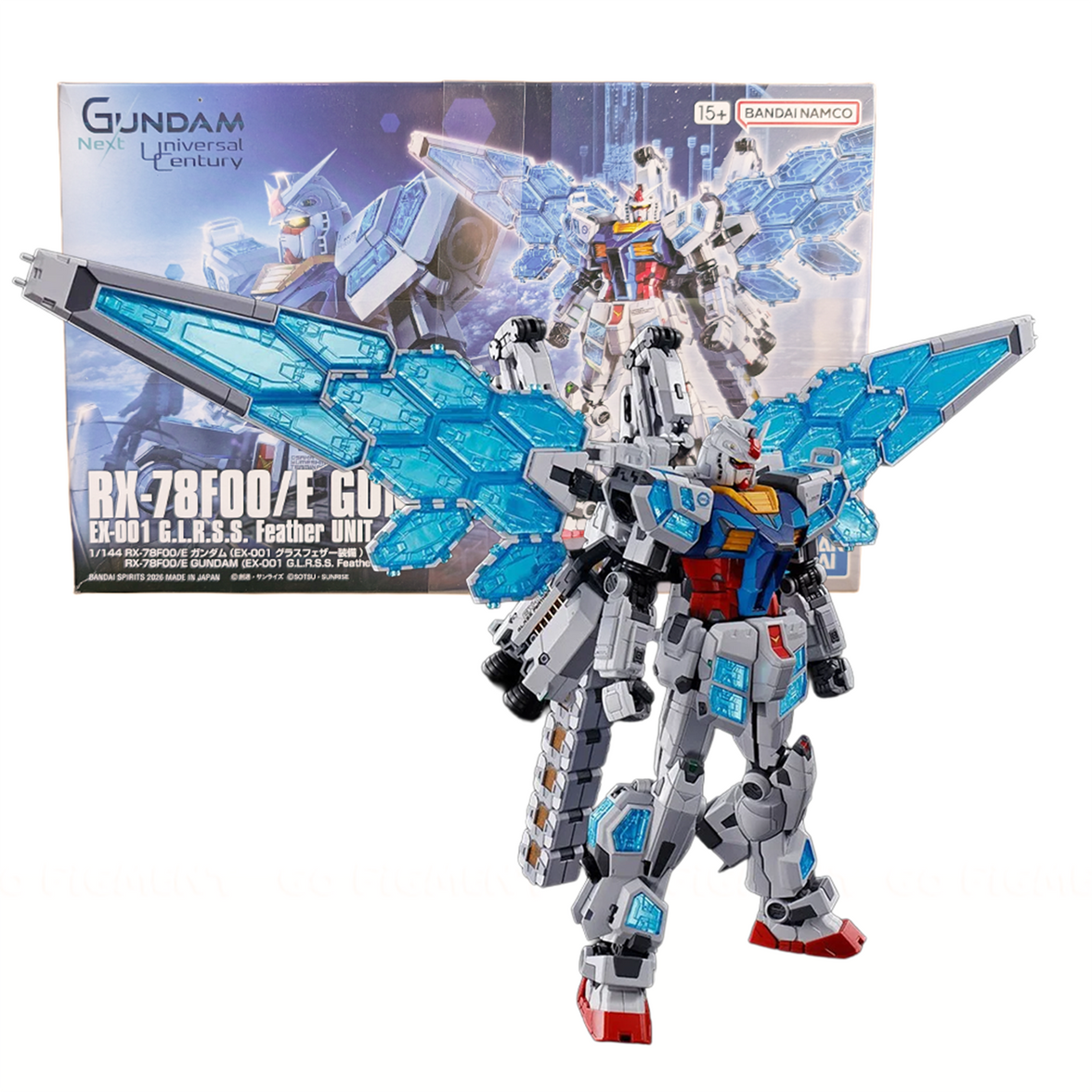 Gundam: Next Universal Century RX-78F00/E Gundam EX-001 G.L.R.S.S. Feather Unit Entry Grade 1:144 Scale Model Kit by Bandai