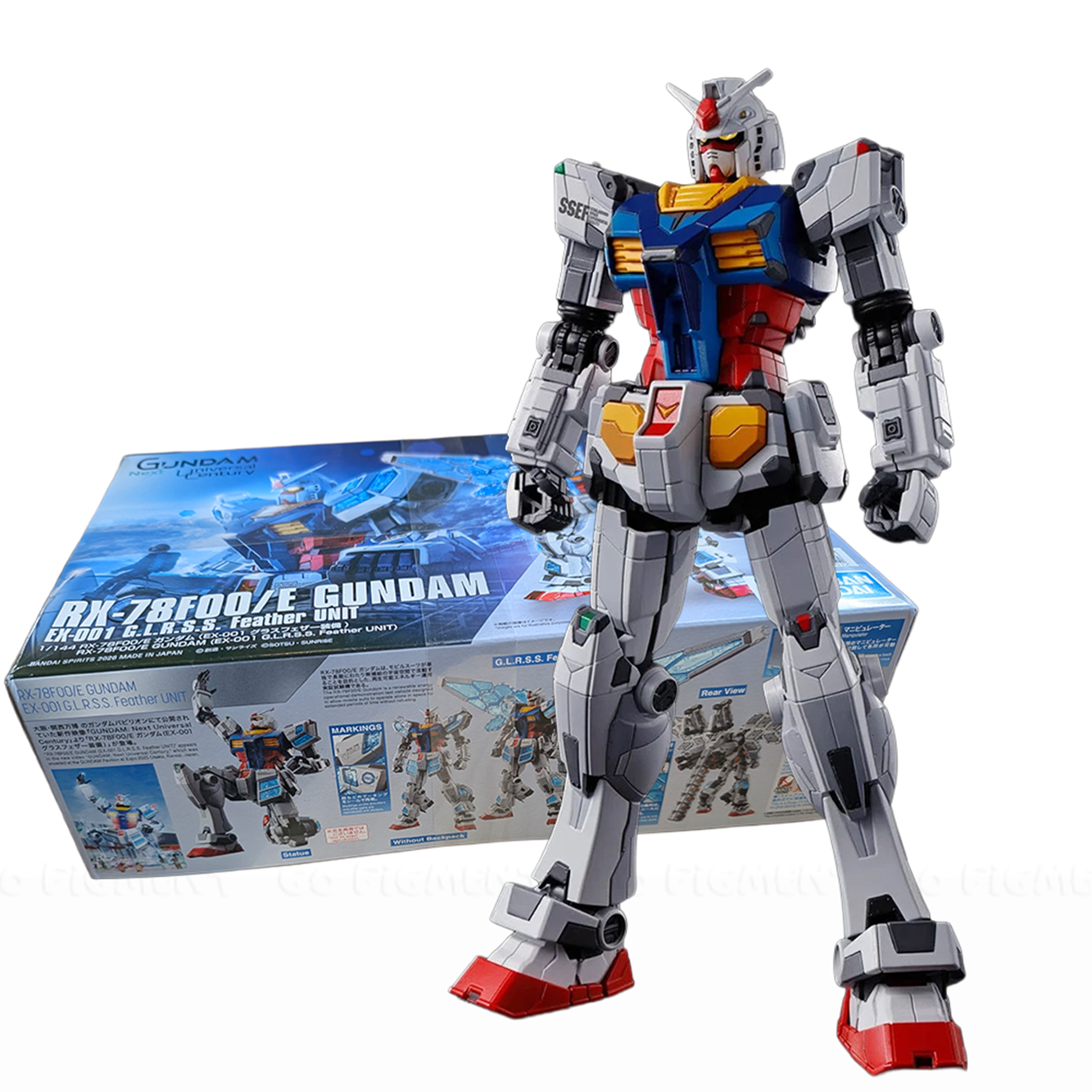 Gundam: Next Universal Century RX-78F00/E Gundam EX-001 G.L.R.S.S. Feather Unit Entry Grade 1:144 Scale Model Kit by Bandai