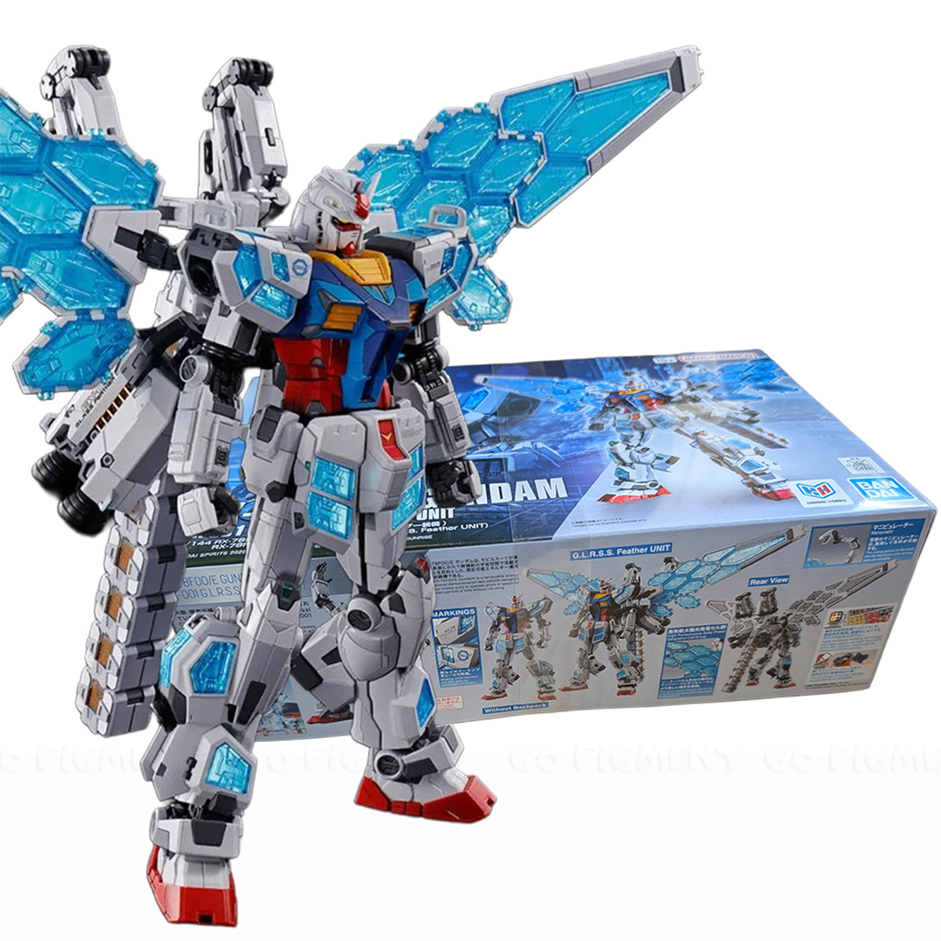Gundam: Next Universal Century RX-78F00/E Gundam EX-001 G.L.R.S.S. Feather Unit Entry Grade 1:144 Scale Model Kit by Bandai