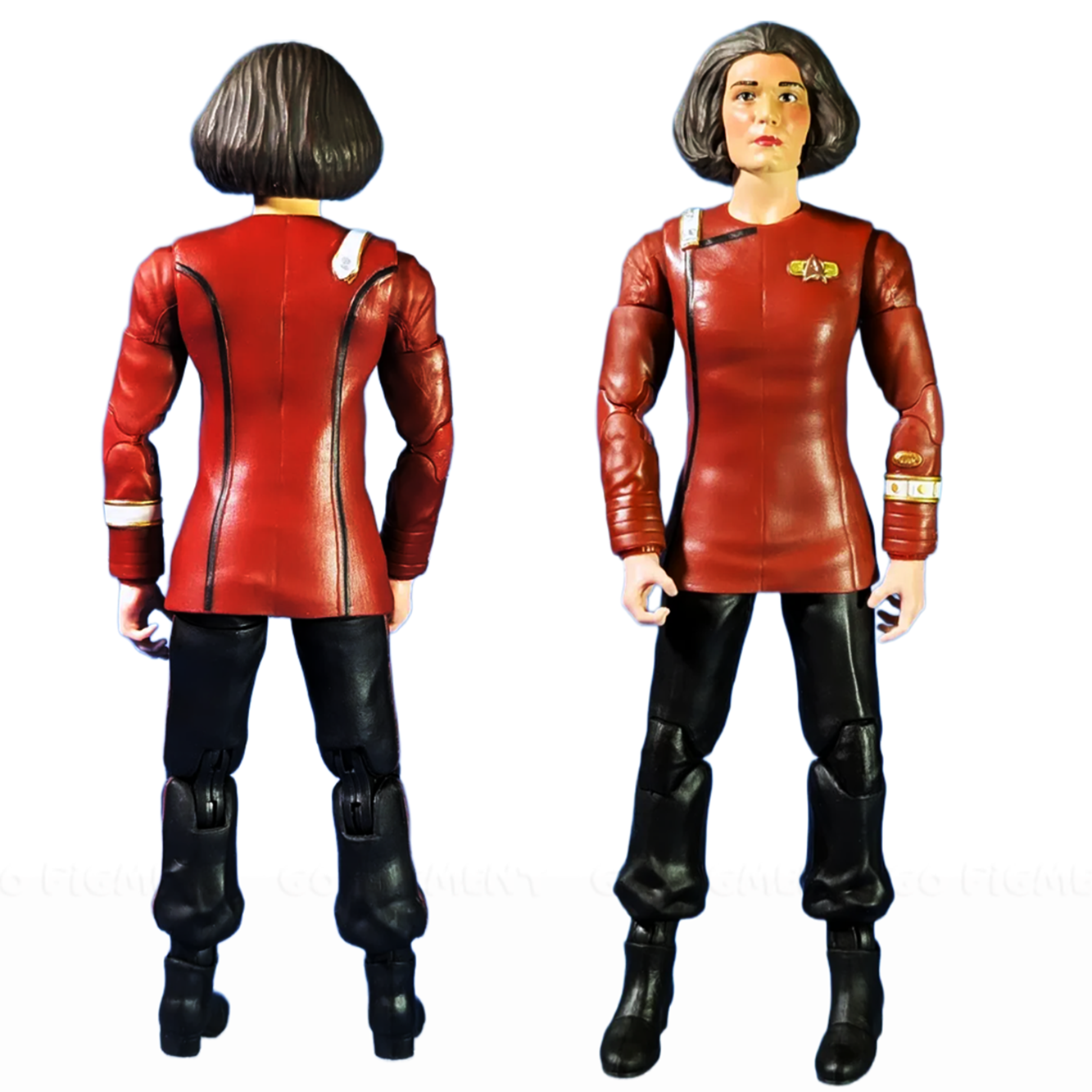 Captain Garrett Star Trek The Next Generation 1/12 Scale Action Figure Nacelle showing front and back views