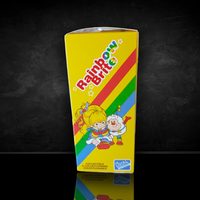 Bright yellow box featuring Rainbow Brite and companion with rainbow stripes and Loyal Subjects logo