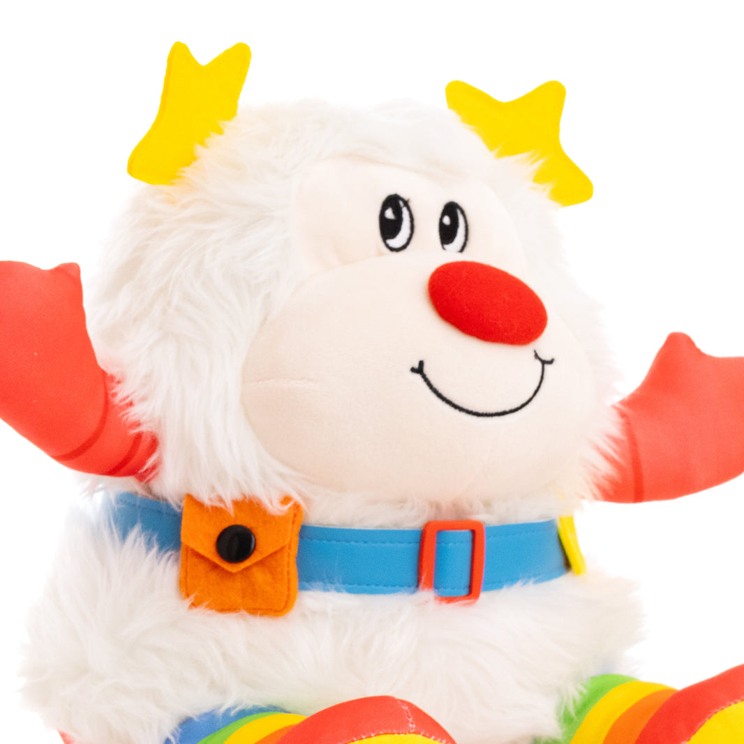 Rainbow Brite Twink 10-inch plush by The Loyal Subjects with white fluffy fur and colorful accessories