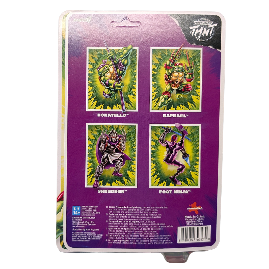 Raphael Teenage Mutant Ninja Turtles ReAction+ Action Figure by Super7 with Pair of Sais 3.75-Inch