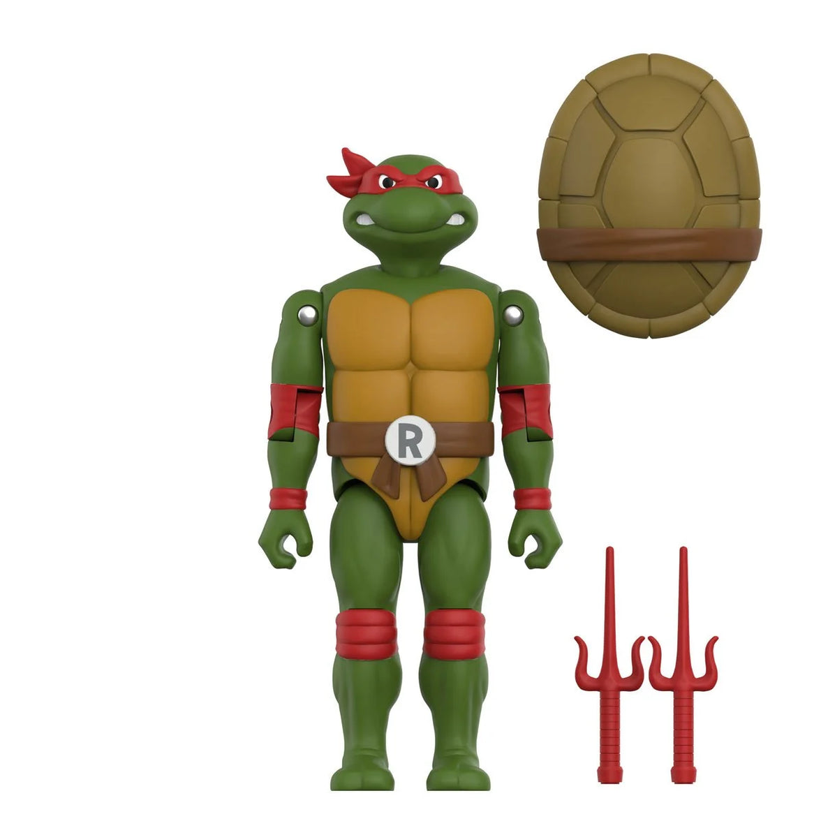 Raphael Teenage Mutant Ninja Turtles ReAction+ Action Figure by Super7 with Pair of Sais 3.75-Inch