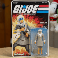 Super7 GI Joe Scarlett Arctic Counter Intelligence figure with geiger counter in vintage-style blister card packaging