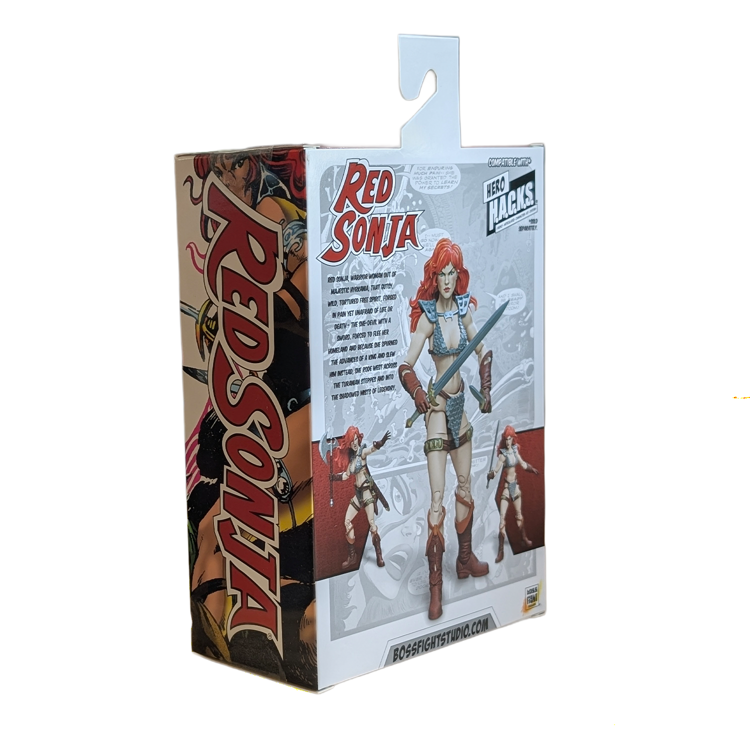 Red Sonja Hero H.A.C.K.S. 1:18 Scale Action Figure - Boss Fight Studio new in box with detailed packaging and character art sides