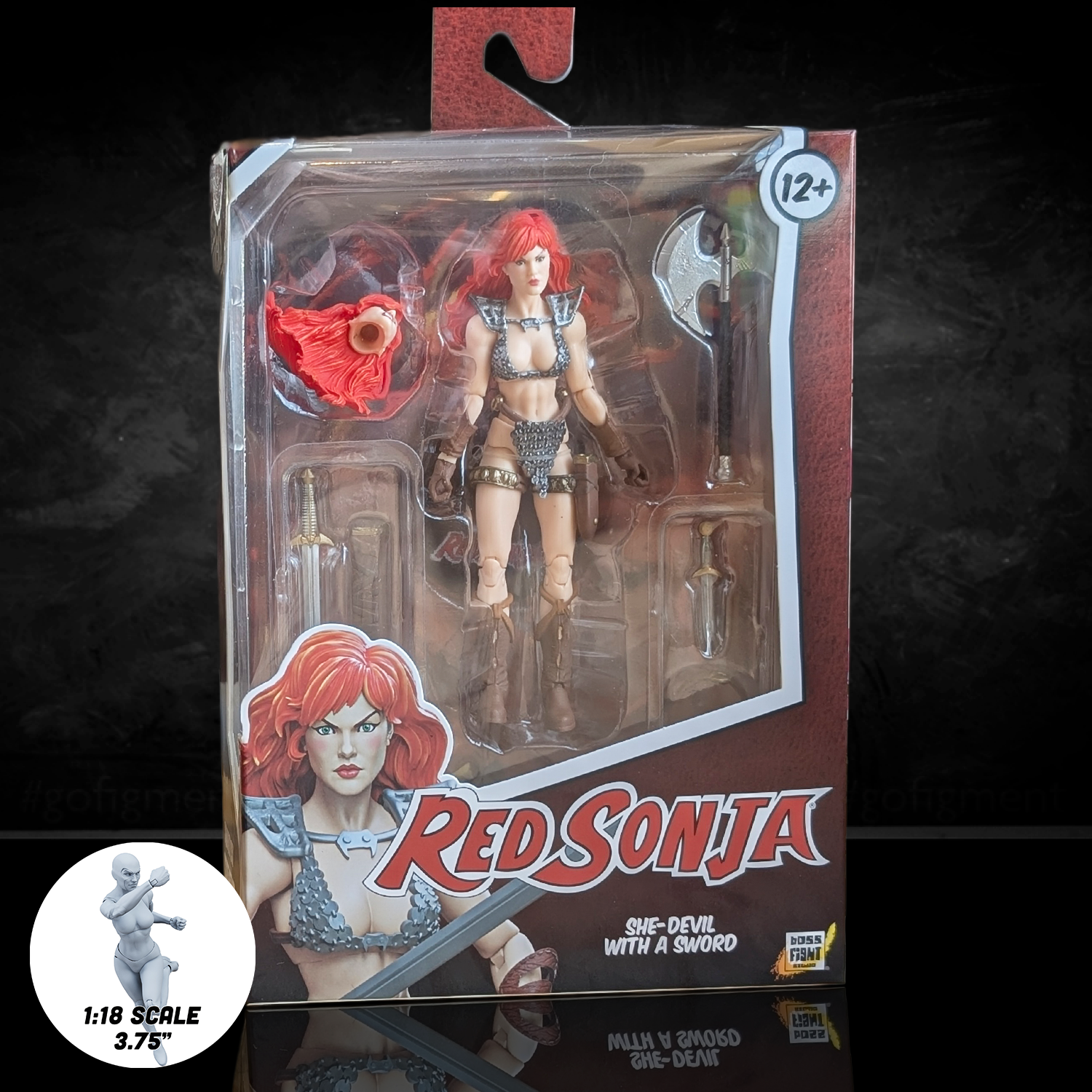 Red Sonja Hero H.A.C.K.S. 1:18 Scale Action Figure - Boss Fight Studio Llc new in box with weapons and extra hairpiece accessory
