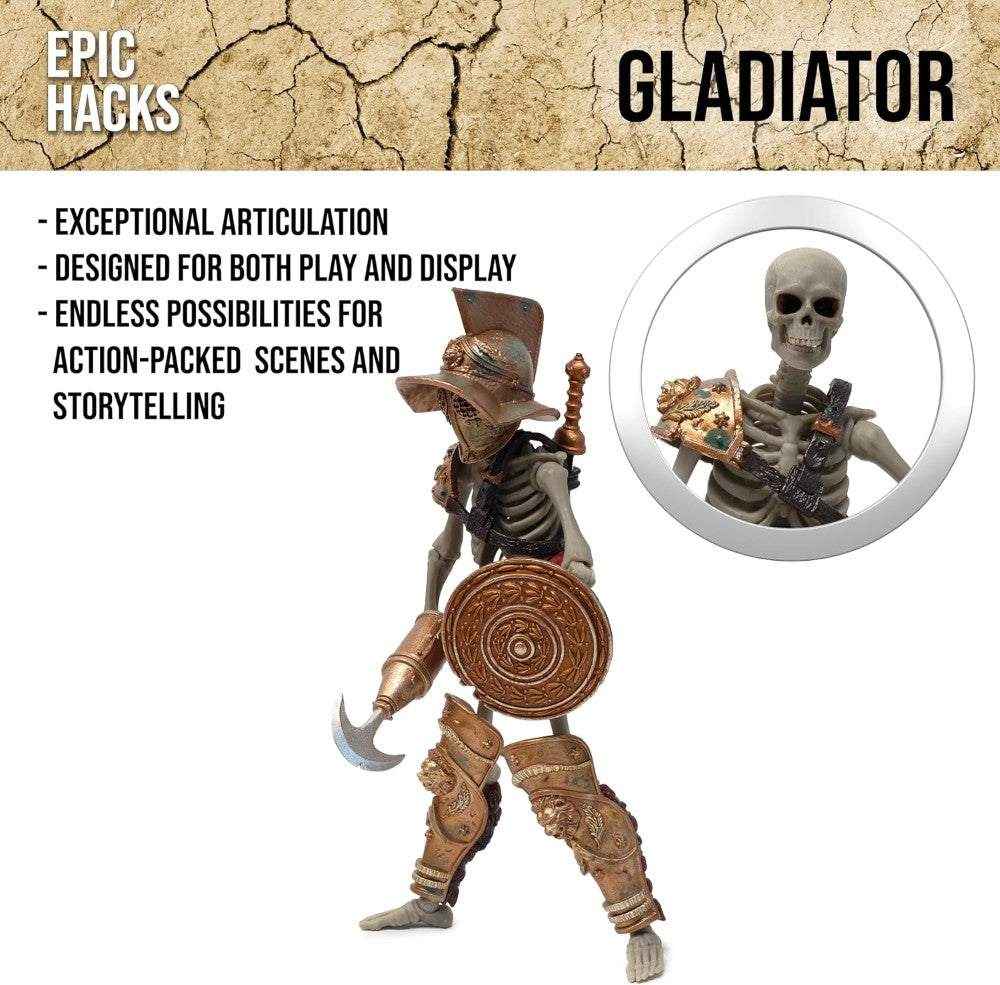 Red Sonja Deluxe Action Figure with Gladiator & Barbarian Skeletons Sold as Set of 3 featuring skeleton figures