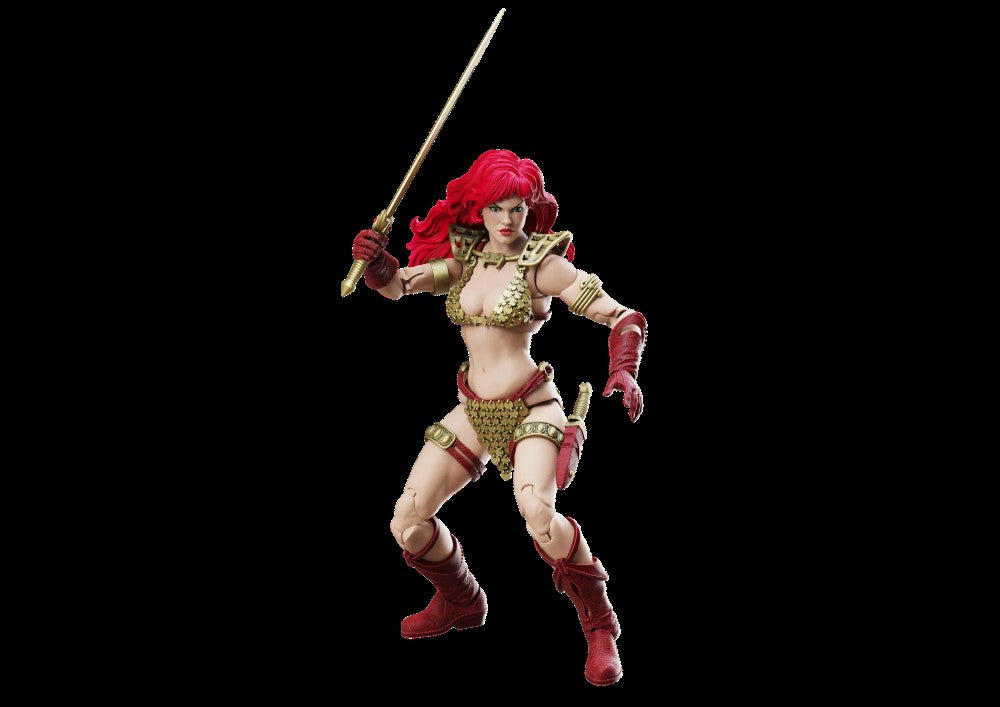 Red Sonja: Gold and Red Limited Edition Epic H.A.C.K.S. 1:12 Scale Action Figure - Boss Fight Studio Llc new in pose with sword