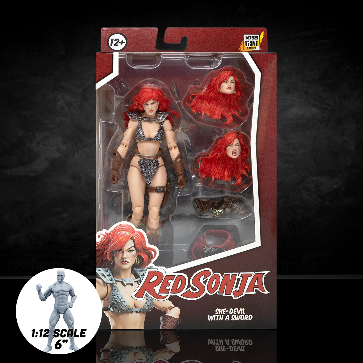 Red Sonja 50th Anniversary Epic H.A.C.K.S. 1:12 Scale Action Figure new in box by Boss Fight Studio Llc with extra heads