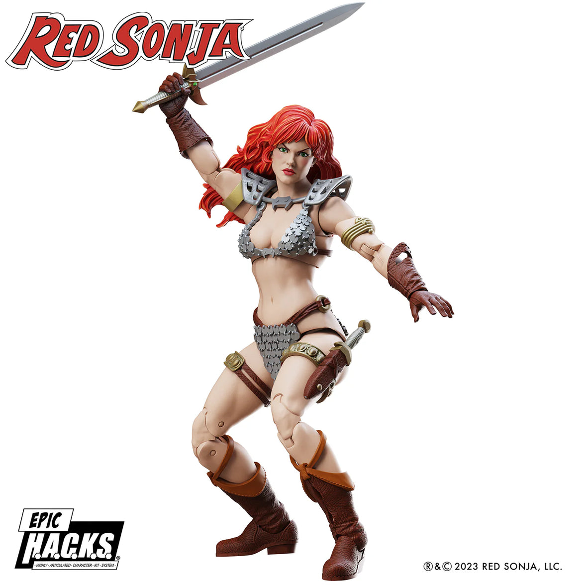 Red Sonja 50th Anniversary Epic H.A.C.K.S. 1:12 Scale Action Figure - Boss Fight Studio Llc new in box collectible pose