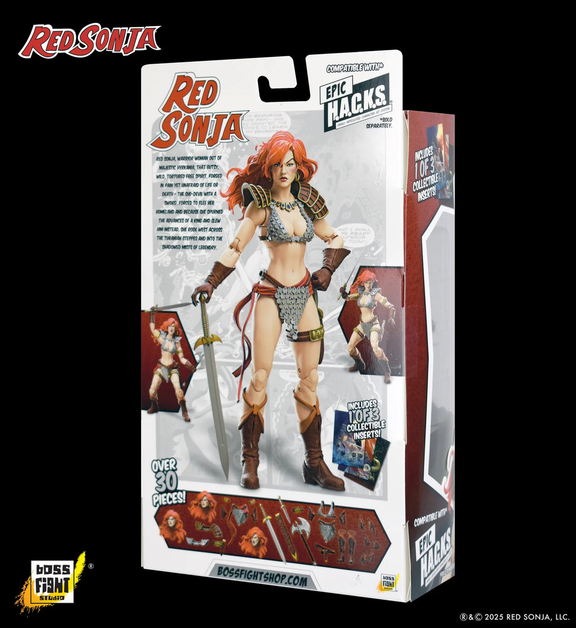 Red Sonja 50th Anniversary Epic H.A.C.K.S. 1:12 Scale Action Figure - Boss Fight Studio Llc new in box with weapons and armor accessories