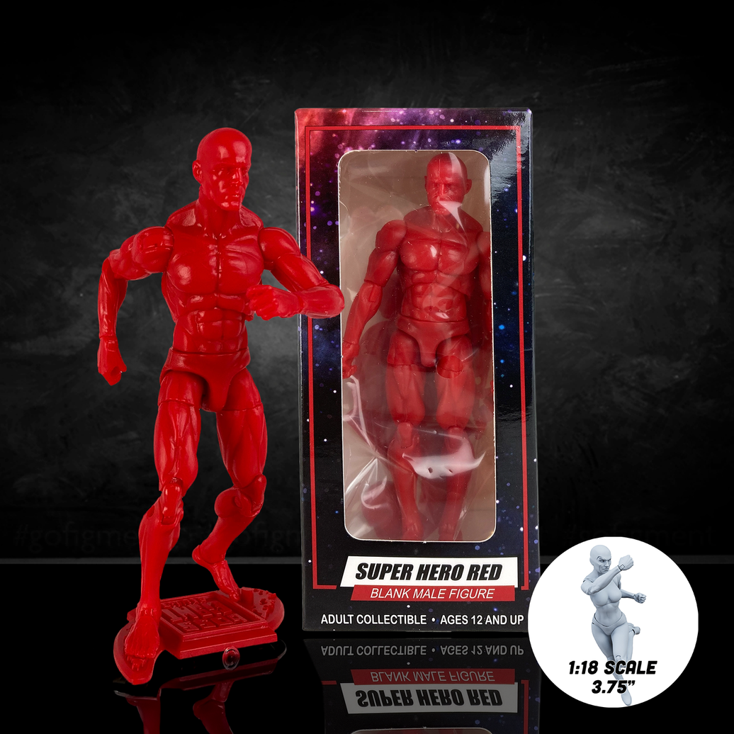 Vitruvian H.A.C.K.S. Superhero Red Blanks Male Action Figure – 1/18 Scale Collectible by Boss Fight Studio Llc new in box
