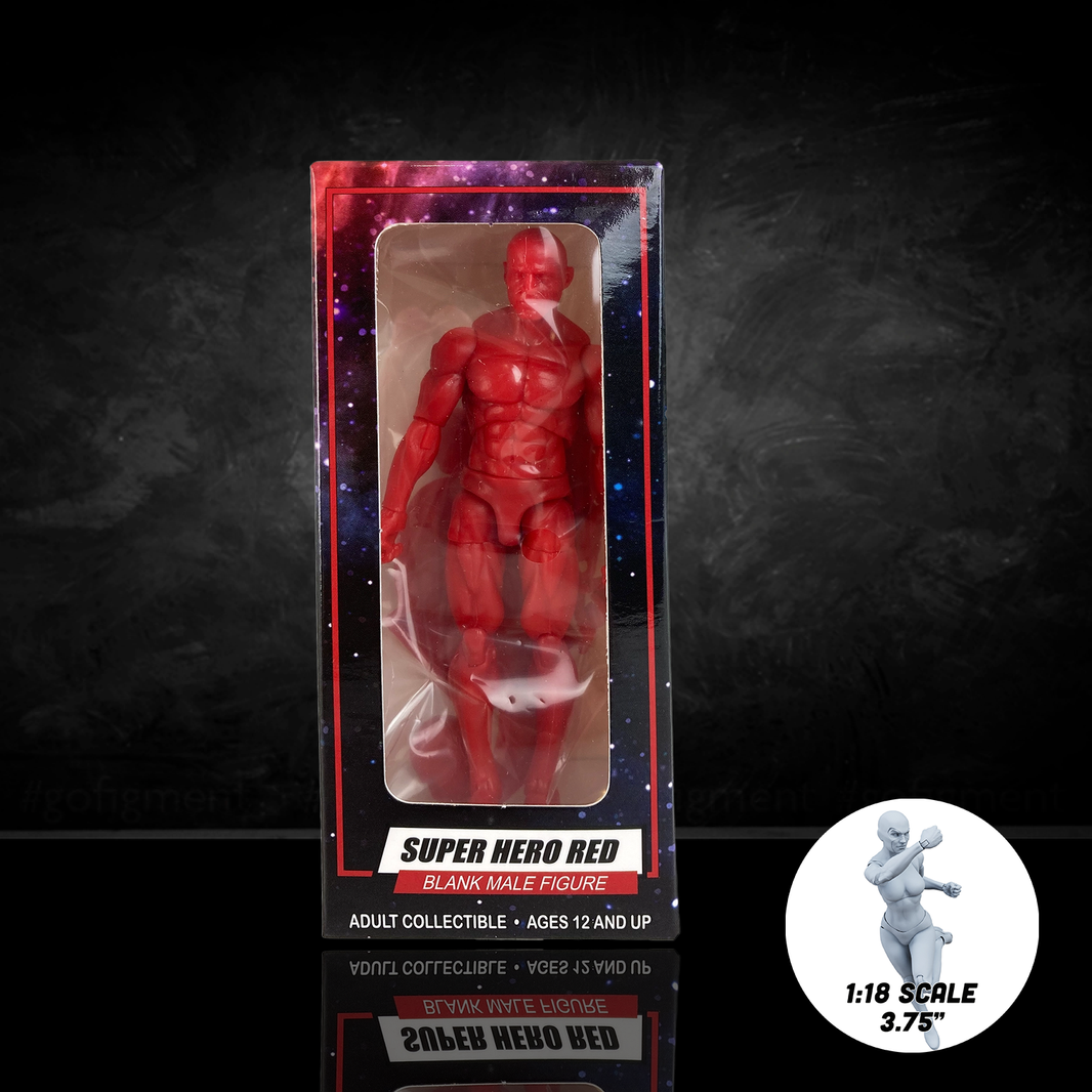 Vitruvian H.A.C.K.S. Superhero Red Blanks Male Action Figure – 1/18 Scale Collectible by Boss Fight Studio Llc new in box