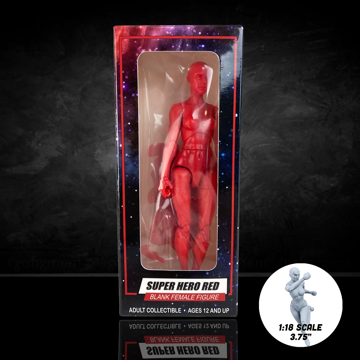 Vitruvian H.A.C.K.S. Superhero Red Blanks Female Action Figure – 1/18 Scale Collectible by Boss Fight Studio Llc new in box