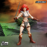 Red Sonja Hero H.A.C.K.S. 1:18 Scale Action Figure - Boss Fight Studio with sword and detailed armor in dynamic pose
