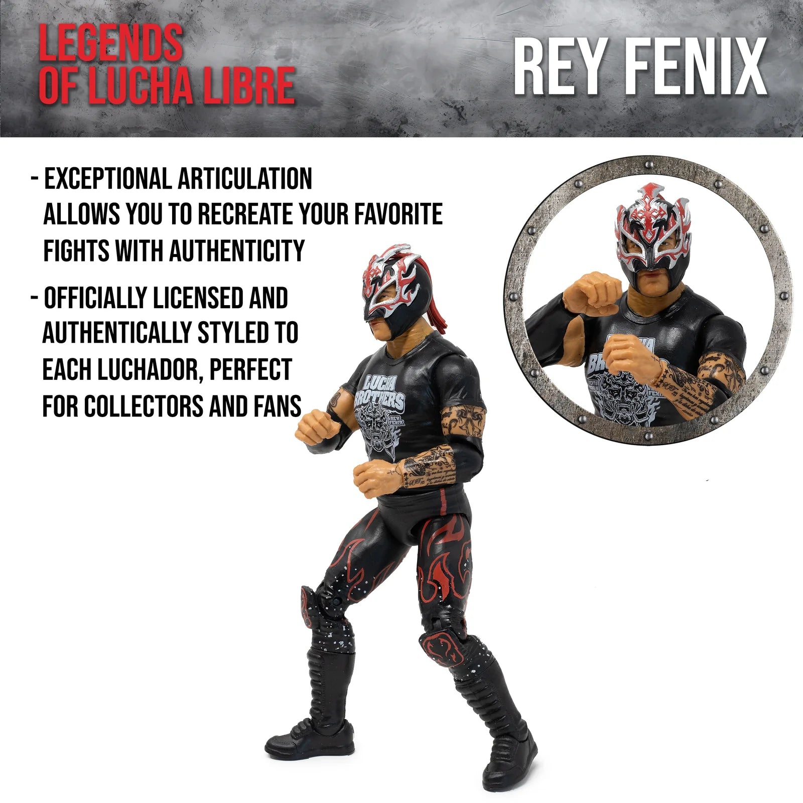 Rey Fenix Legends of Lucha Libre Fanaticos 6" Action Figure – "Animo" Edition (1:12 Scale) by Boss Fight Studio Llc new in box