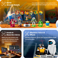 Toy Story Mini Robots Pals Pack featuring Woody, Jessie, and Robesen Robotics base with movie-accurate details and character voices.