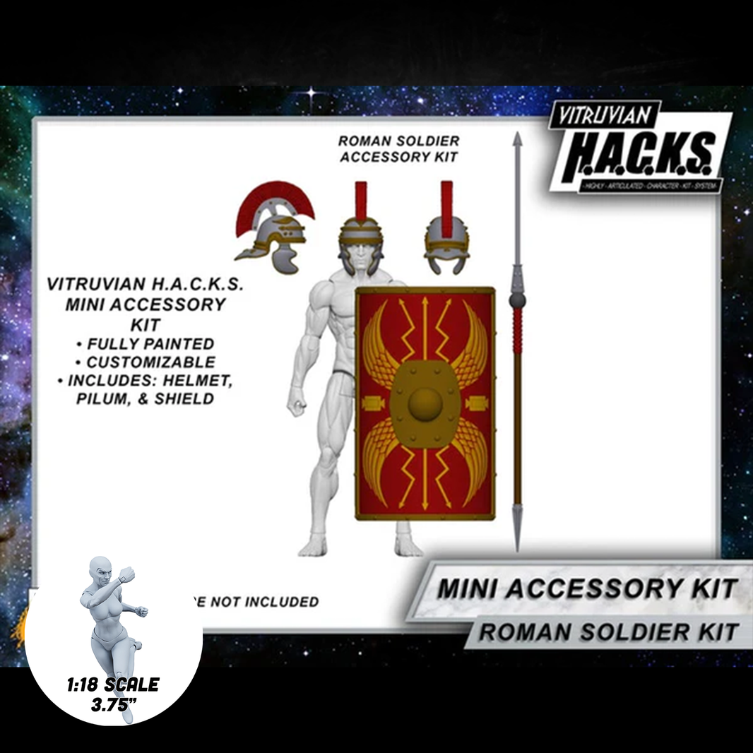 1:18 Scale Roman Soldier Mini Gear Kit (Roman Shield, Sword-Spear Pack for 3.75" - 4" Figures) by Boss Fight Studio Llc new in box
