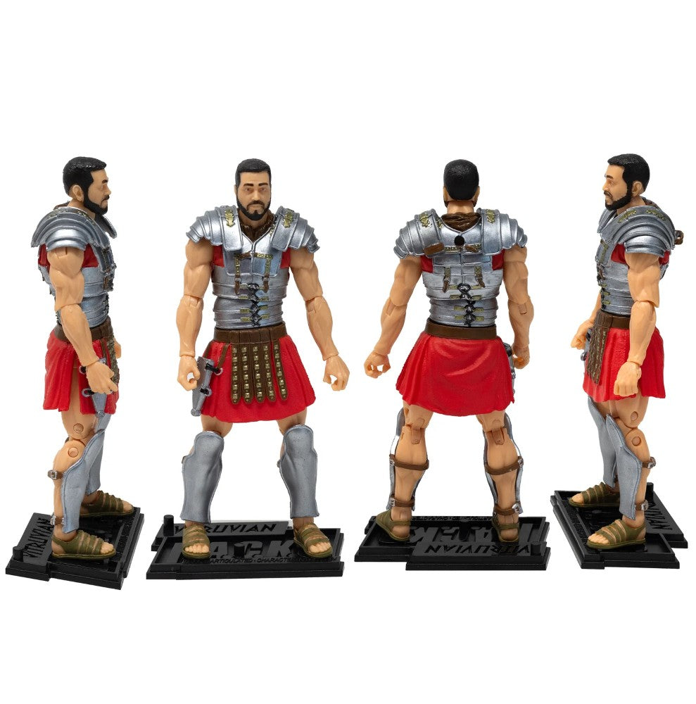 Roman Legionary (10th Anniversary Edition) -Vitruvian H.A.C.K.S. 1:18 Scale Action Figure by Boss Fight Studio Llc shown from four angles on display bases