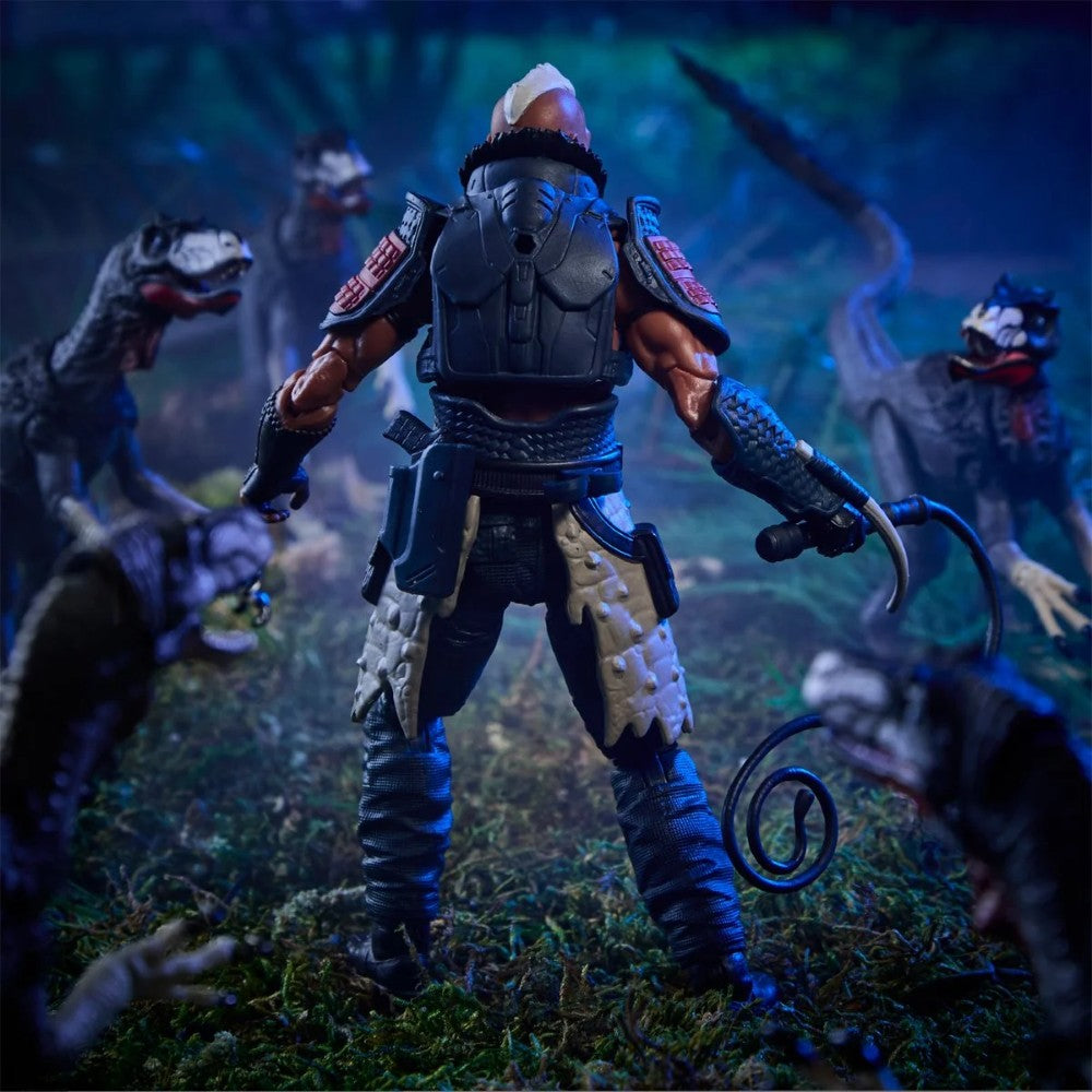 Rottclaw & Cobra Deinonychus GI Joe Classified 1:12 scale 6" Series Action Figure by Hasbro in a forest battle scene