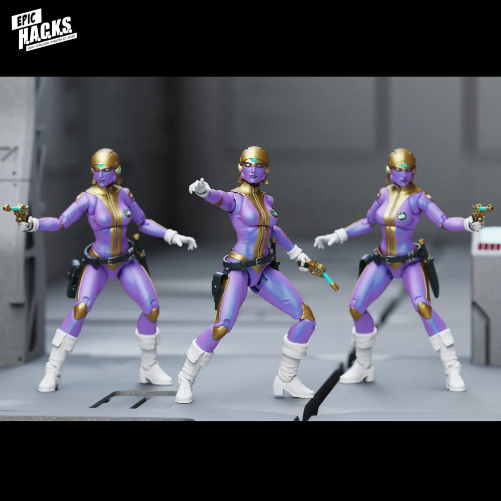 Roxy London Epic H.A.C.K.S. Core Wave 1 Action Figure by Boss Fight Studio Llc 6-inch new in box purple suit