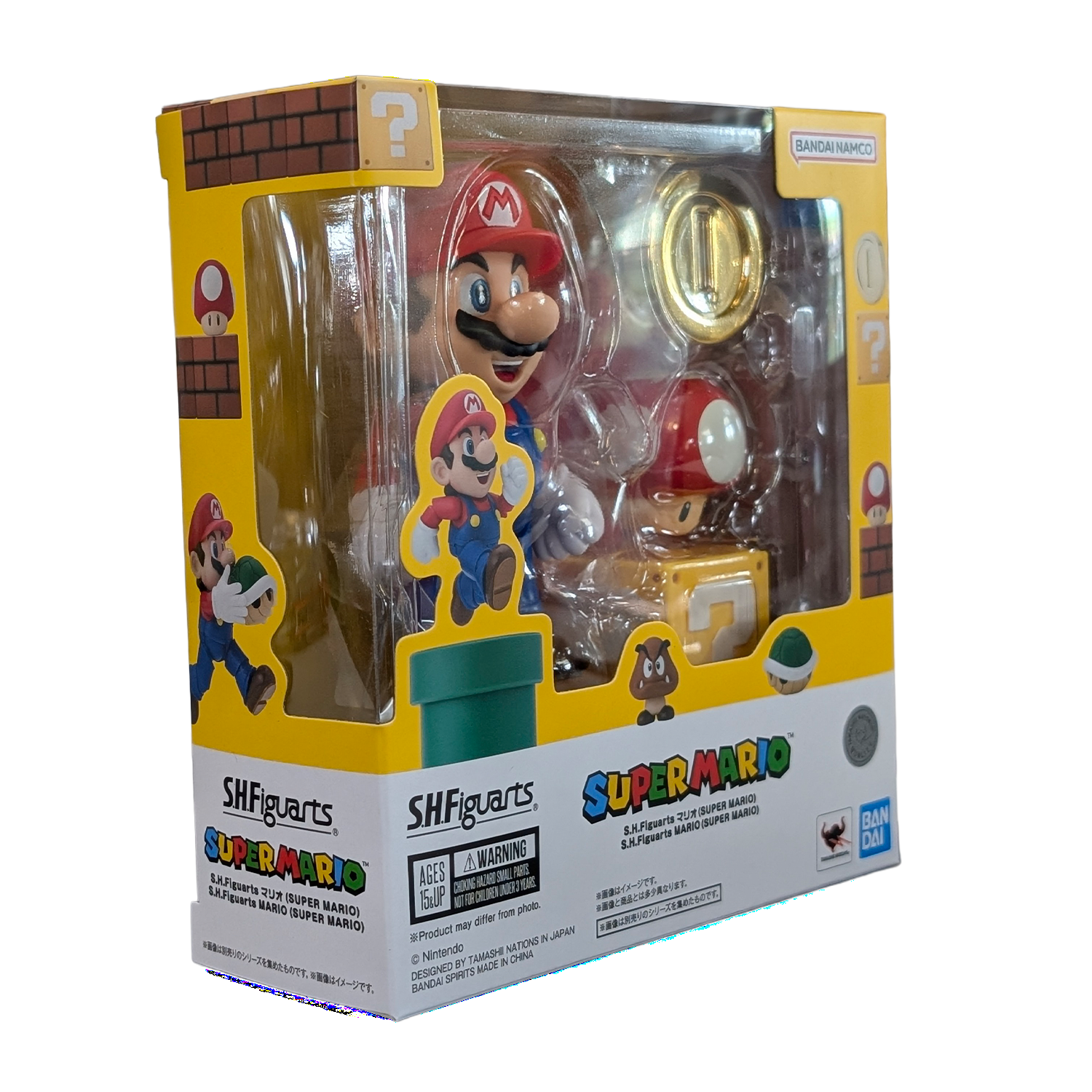 Super Mario Bros Mario S.H.Figuarts Action Figure by Bandai Tamashii Nations new in box 3.75 inch scale collectible toy