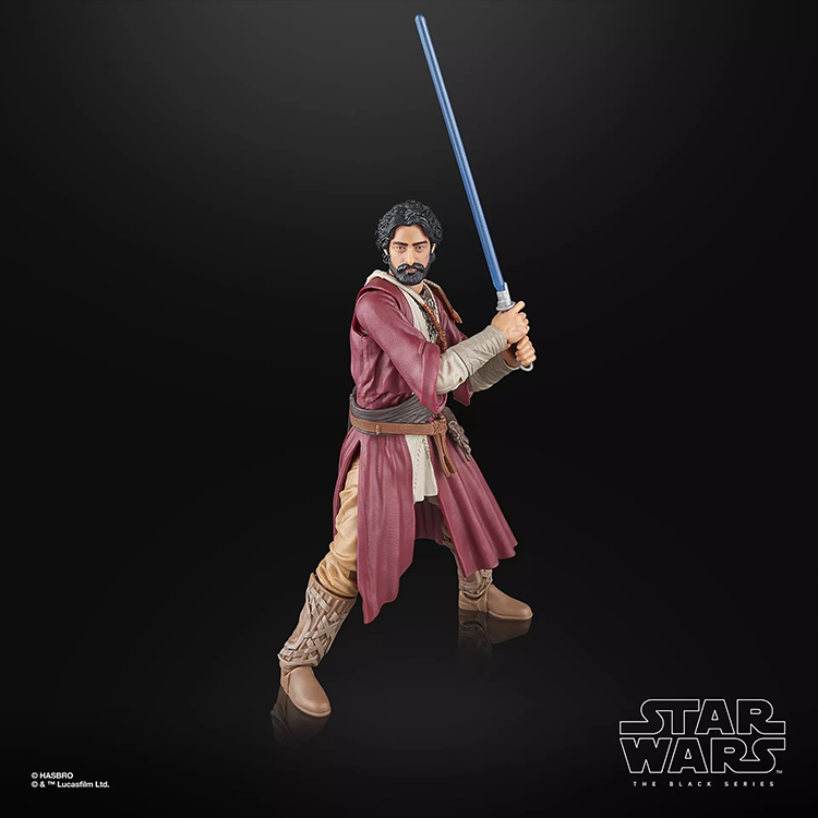 Hasbro Star Wars Black Series Ezra Bridger Peridea 6-inch action figure with blue lightsaber in battle pose