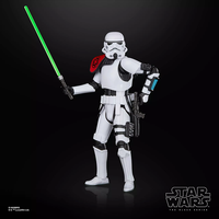 Star Wars The Black Series Sergeant Kreel action figure holding green lightsaber with detailed armor poseable limbs