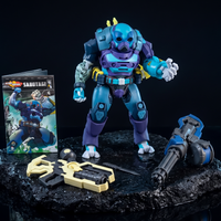 Sabotage 1:12 Scale 6" ReVAMP's Rogue Cyber-Soldier Action Figure by Alter Nation with weapons and packaging display