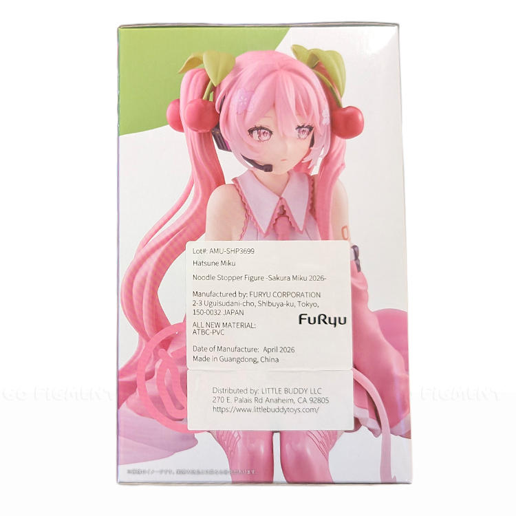 Hatsune Miku Noodle Stopper Figure Sakura Miku 2026 FuRyu Collectible in pink with cherry-themed details and twin tails