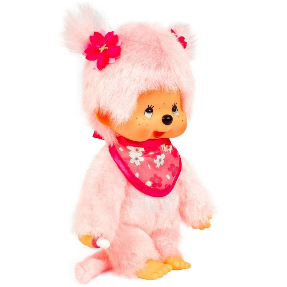 Simulated alt text for 8" Monchhichi Doll -Sakura Cherry Blossom Girl Plush - Authentic Monkey Plush, NWT for m4vh1y-be.myshopify.com. You are an expert SEO agent. You will generate an ALT text for this image. <Store_Context> Business Details: - Curated by a passionate collector, ensuring authe...