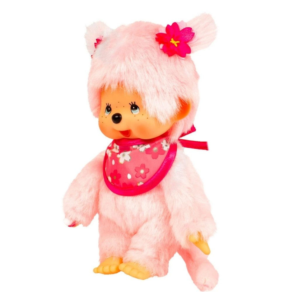 Simulated alt text for 8" Monchhichi Doll -Sakura Cherry Blossom Girl Plush - Authentic Monkey Plush, NWT for m4vh1y-be.myshopify.com. You are an expert SEO agent. You will generate an ALT text for this image. <Store_Context> Business Details: - Curated by a passionate collector, ensuring authe...