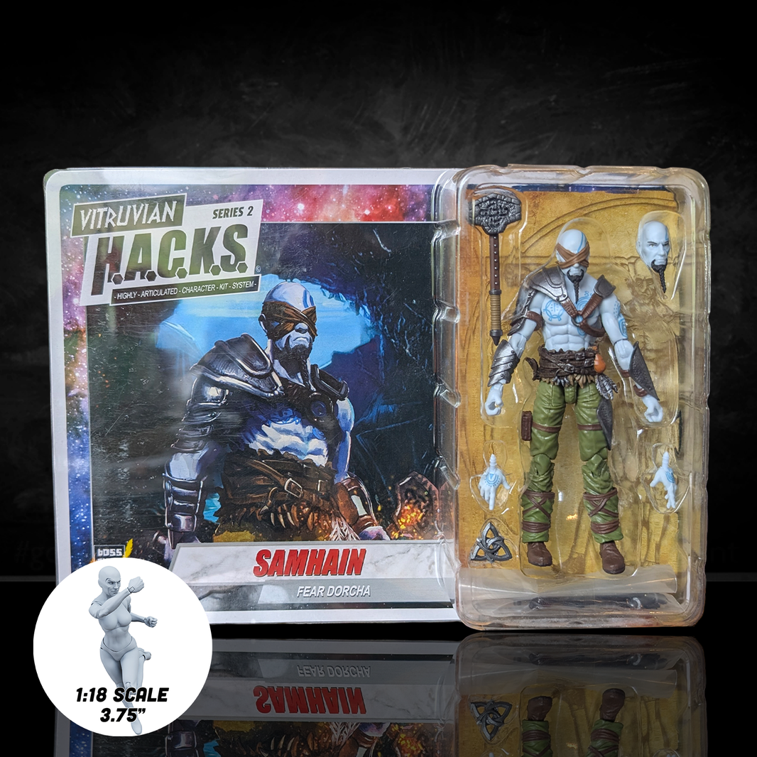 Samhain the Fear Dorcha -Vitruvian H.A.C.K.S. 1:18 Scale Action Figure by Boss Fight Studio Llc with accessories and alternate head