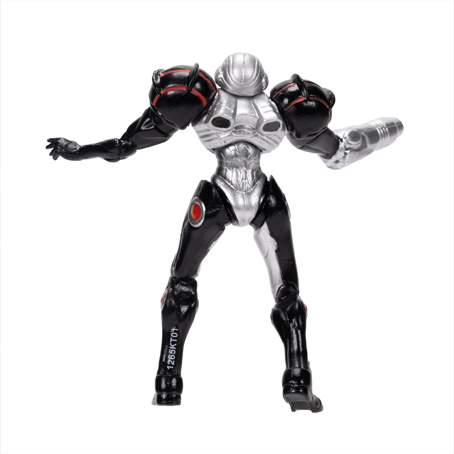 Samus in Phazon Suit Metroid Prime Figure 2.5 inch World of Nintendo 3 Points of Articulation by Go Figment black and silver action figure