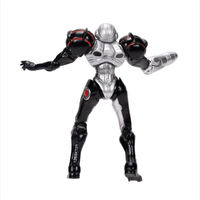 Samus in Phazon Suit Metroid Prime Figure 2.5 inch World of Nintendo 3 Points of Articulation by Go Figment black and silver action figure