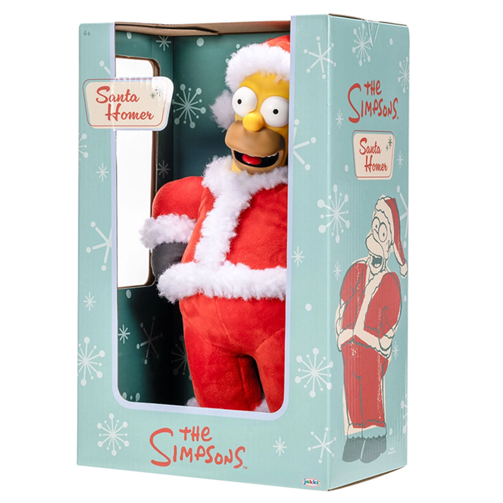 Santa Homer Plush 10" Roto-Plush The Simpsons Holiday Figure Jakks Pacific New in festive packaging