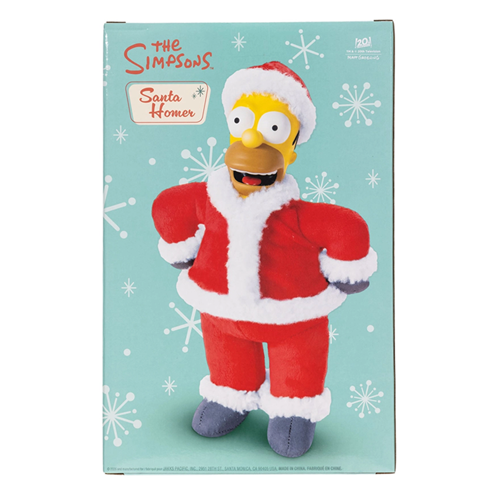 Santa Homer Plush 10" Roto-Plush The Simpsons Holiday Figure Jakks Pacific New in Santa costume with blue background