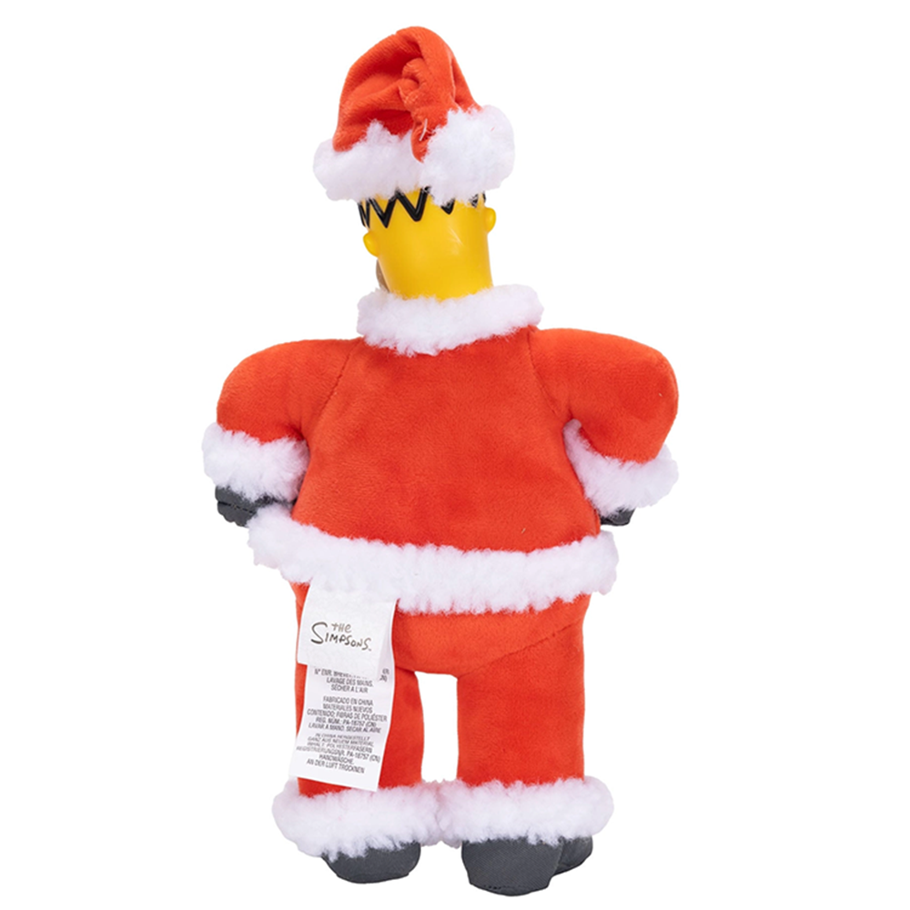 Santa Homer Plush 10" Roto-Plush The Simpsons Holiday Figure Jakks Pacific New wearing red Santa suit and hat