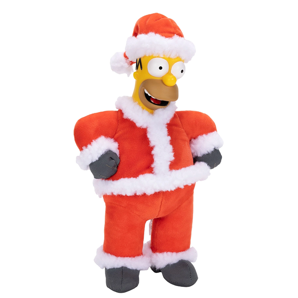 Santa Homer Plush 10" Roto-Plush The Simpsons Holiday Figure Jakks Pacific New dressed in red and white Santa suit
