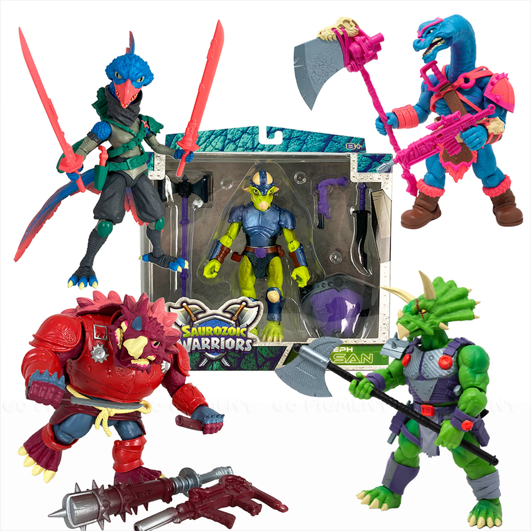 Saurozoic Warriors 1:12 Scale U-PICK Dinosaur Action Figures by Boss Fight Studio Llc with weapons and accessories.