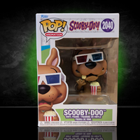 Funko Scooby-Doo Pop! Vinyl figure #2040 with 3D glasses holding popcorn in original display box