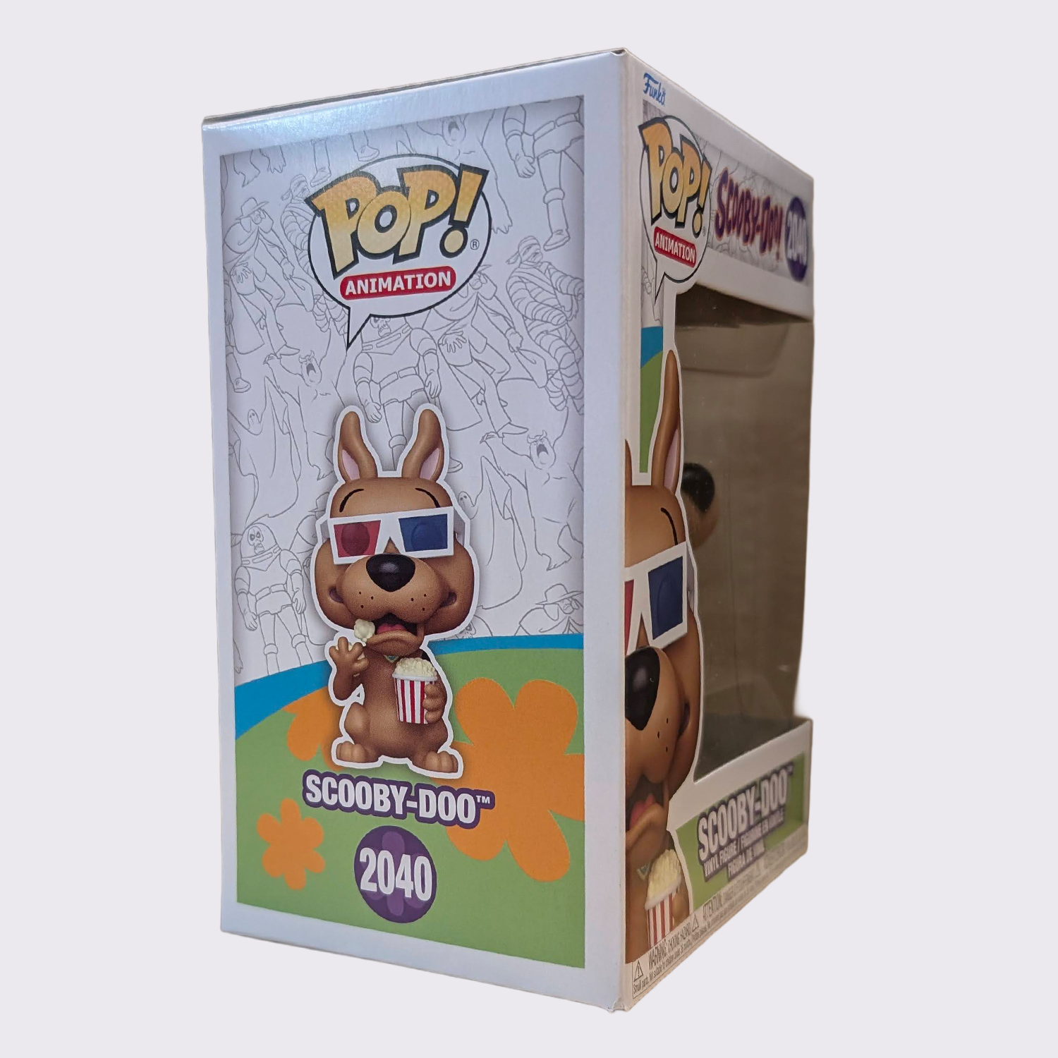 Funko Pop! Animation Scooby-Doo with Popcorn vinyl figure #2040 in window display box with side artwork