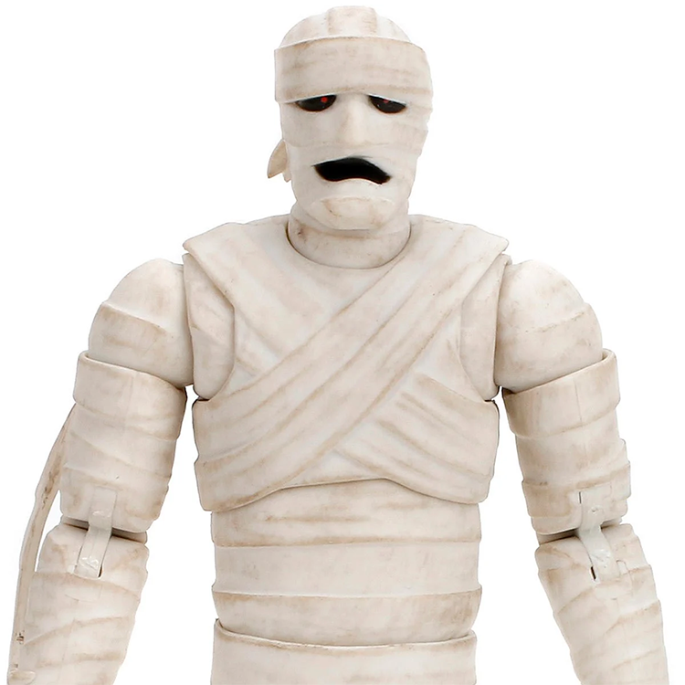 1:12 scale Mummy of Ankha action figure by Jada Toys with detailed bandages and poseable arms.