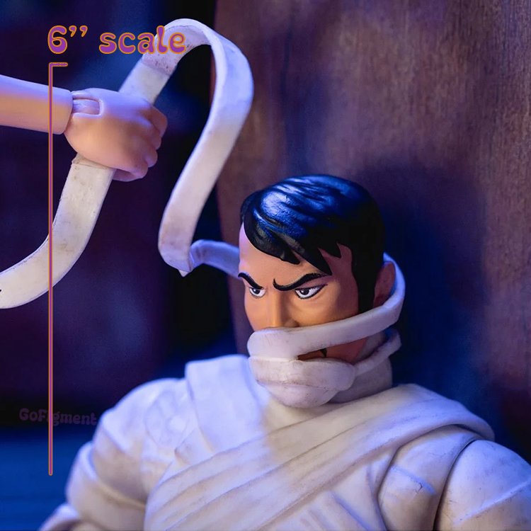 Scooby-Doo Mummy of Ankha 1:12 scale action figure by Jada Toys posed with wrap-around bandages measuring six inches tall.