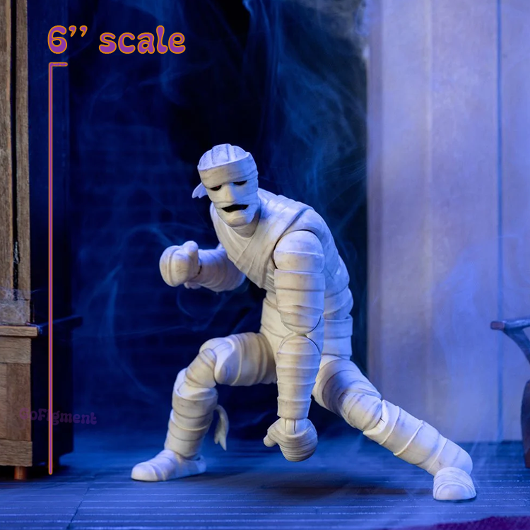 6-inch Scooby-Doo Mummy of Ankha action figure by Jada Toys posed mid-lurch in dark spooky setting