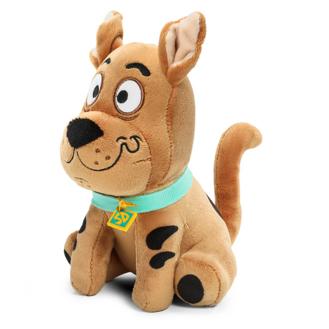 Scooby-Doo 8-Inch Phunny Plush by Kidrobot - Entertainment Earth Collectibles, soft sitting brown dog with blue collar and tag