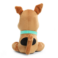 Scooby-Doo 8-Inch Phunny Plush by Kidrobot - Entertainment Earth Collectibles showing the plush from rear with turquoise collar and tail visible