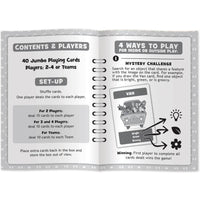 Instructions booklet open showing rules for Scooby-Doo Scavenger Hunt Card Game MasterPieces Kids Game New by Master Pieces